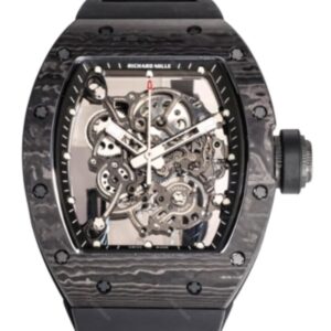 리차드밀 RM055 43mm Black Carbon Fiber Black Rubber Strap Black Skeletonized Dial[BBR]