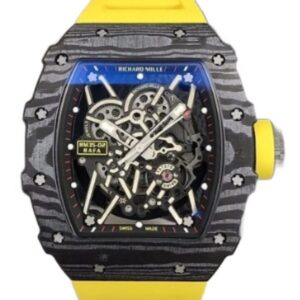 리차드밀 RM35-02 44.5mm Black Carbon Fiber Yellow Rubber Strap Black Skeletonized[BBR]