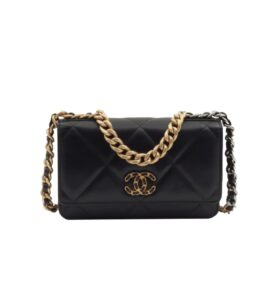 [탑티어/해외배송]샤넬 *정품가죽* 19 WOC 클래식 체인 지갑(블랙/금장/램스킨)