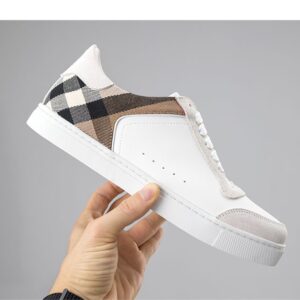 [국내배송]버버리 레더 스웨이드 하우스 체크 코튼 스니커즈