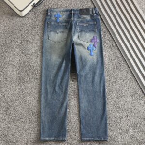 [국내배송]크롬하츠 레더 패치로고 스판 데님진