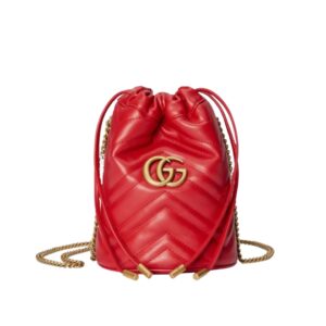 [프리미엄/해외배송]구찌 GG 마몽 미니 버킷백(레드)