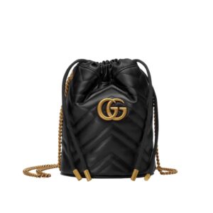 [프리미엄/해외배송]구찌 GG 마몽 미니 버킷백(블랙)