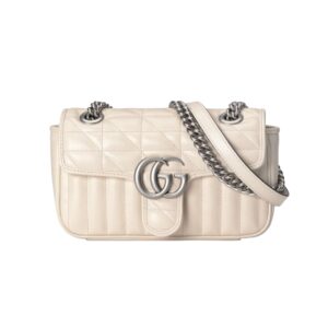 [프리미엄/해외배송]구찌 GG 마몽 스몰 숄더백(화이트/은장)
