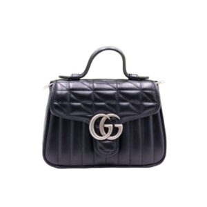 [프리미엄/해외배송]구찌 GG 마몽 미니 탑 핸들백(블랙/은장)
