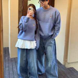 [국내배송]메종키츠네 라운드넥 캐시 니트