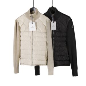 [국내배송]몽클레어 다운판넬 지퍼 코튼 블랜드 니트패딩