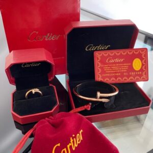 [국내배송]까르띠에 저스트앵끌루 다이아 못반지 못팔찌 세트 (남녀사이즈)