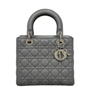 [탑티어/해외배송]디올 레이디 디올 미디엄 백(스톤 그레이 은장/까나쥬/램스킨)