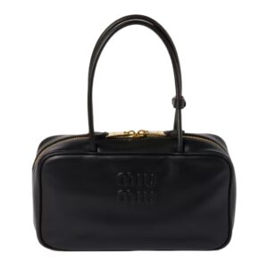 [프리미엄/해외배송]미우미우 보 탑 핸들 백 미디엄(블랙)