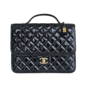 [프리미엄/해외배송]샤넬 브리프케이스 백팩(블랙/금장/페이턴트)