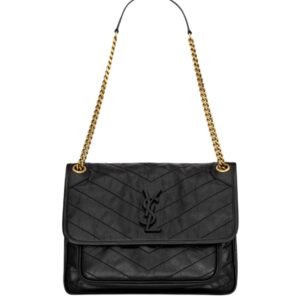 [프리미엄/해외배송]생로랑 빈티지 니키 미디엄(블랙/금장)