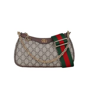 [프리미엄/해외배송]구찌 오피디아 체인 밴드 스몰 숄더백(GG수프림 베이지/에보니)