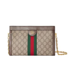 [프리미엄/해외배송]구찌 오피디아 체인 스몰 숄더백(GG수프림 베이지/에보니)