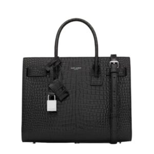 [프리미엄/해외배송]생로랑 크로커다일 삭 드 주르 백 베이비(블랙/은장)