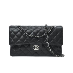 [프리미엄/해외배송]샤넬 클래식 플랩 백 미디엄(블랙/은장/캐비어)