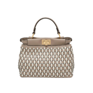 [프리미엄/해외배송]펜디 피카부 백 스몰 인터레이스(화이트/도브 그레이)